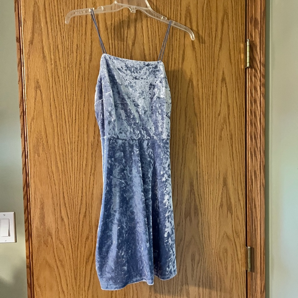 Purple velvet 90s inspired mini dress
